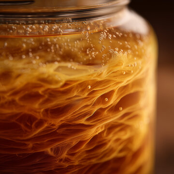 kombucha SCOBY culture macro close-up