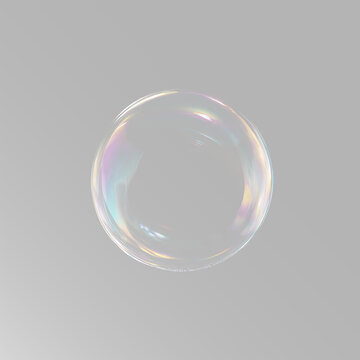 Abstract lens flare bubble circle, glowing rainbow halo ring with prism refraction and light glare, iridescent glass orb effect on transparent background overlay soap bubbles png