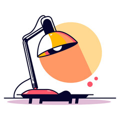 Construction worker with lamp and hard hat holding large orange sun isolated on transparent background