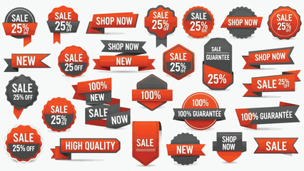 Obraz premium Colorful collection of sale and discount circular badges and labels