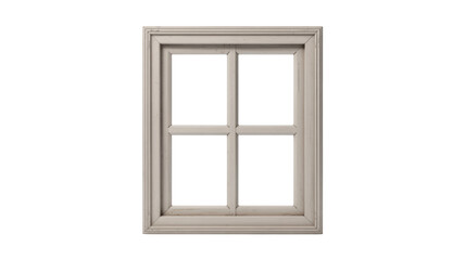 A window with four glass panes and a wooden frame