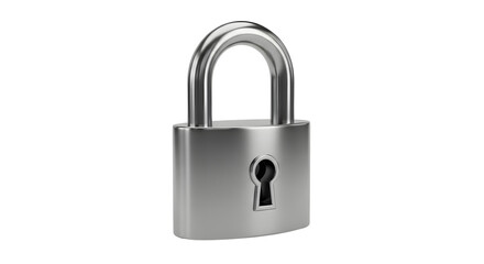 Naklejka premium A shiny silver padlock on transparent background