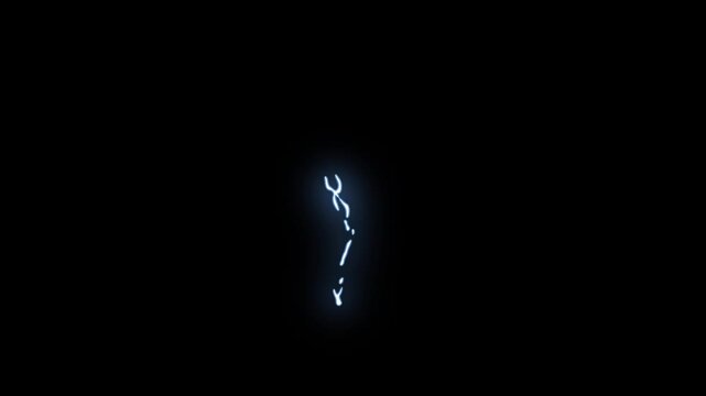 Massive Blue Lightning Thunder Strike with High Voltage Electric Energy Flash on Dark Black Background, Powerful Storm Bolt Overlay Animation in 4K for Cinematic VFX and Logo Intros