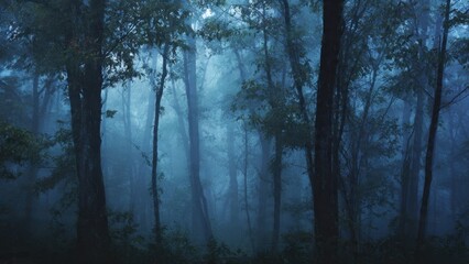Fototapeta premium Foggy Forest Scene