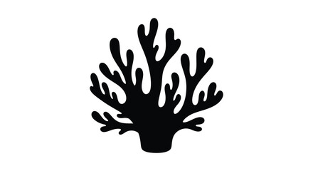 Fototapeta premium Abstract coral branch depiction in stark black a dramatic silhouette