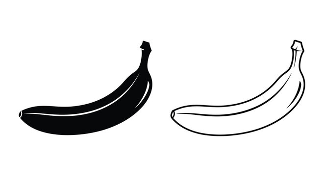 Two bananas one dark and one light depicted in a striking silhouette