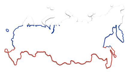 white Russian design creative background. slightly simplified shape as the map of Russia, padding border outline design © wetzkaz