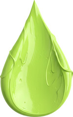 Isolated thick peak of neon lime green oil paint, heavy texture, glossy finish, sharp peaks where the palette knife lifted, vibrant saturated color, transparent background