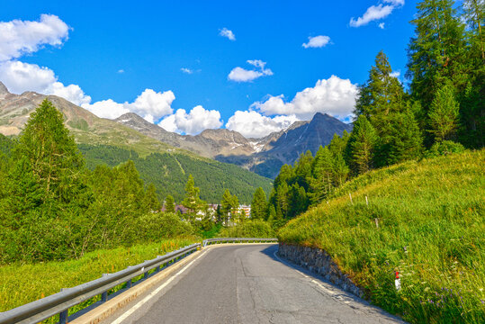 Panorama von Sulden am Ortler in S&uuml;dtirol im Somme
