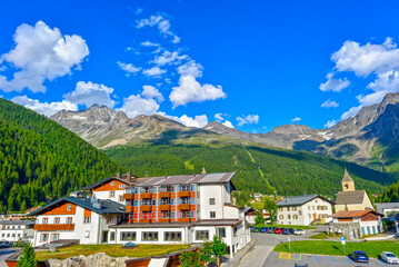 Panorama von Sulden am Ortler in S&uuml;dtirol im Sommer