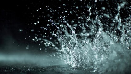 Water splash in the dark