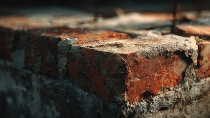 Weathered Brick Wall Close-Up