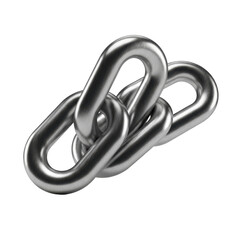 Obraz premium Three interconnected metal chain links