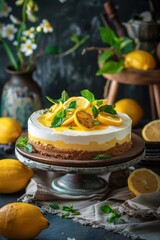 Yogurt Cake Cookie Crust Lemon Curd Slices