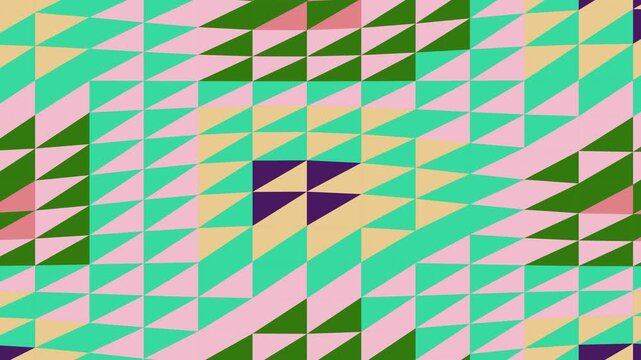 Vibrant Geometric Pattern Animation with Dynamic Triangle Mosaic and Color Transitions