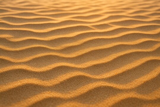 Close-up of sand ripples at golden light
