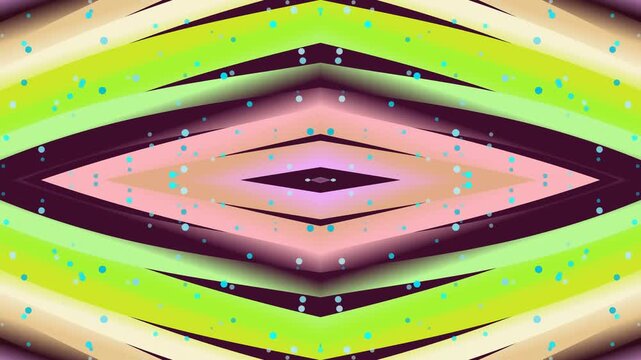 Dynamic Abstract Geometric Pattern Animation Featuring Vibrant Neon Colors and Sparkling Dot Details