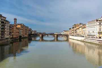 Fototapeta premium Firenze - Toscana - Italia. Scorcio del Ponte Santa Trinità