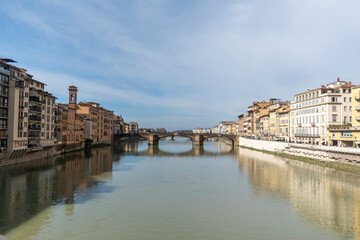 Fototapeta premium Firenze - Toscana - Italia. Scorcio del Ponte Santa Trinità