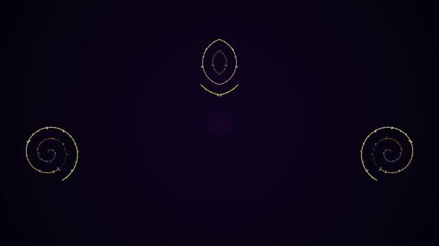 Animated Spiral Patterns of Glowing Lights in Deep Space Environment