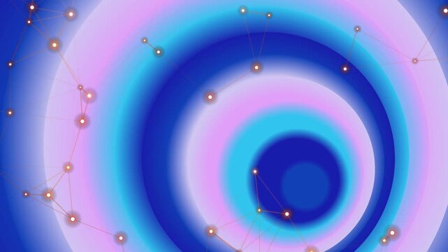hypnotic swirling concentric circles in vibrant blue and purple hues with interconnected glowing