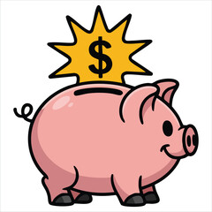 Obraz premium Cheerful Savings Container for Financial Concepts Isolated Vector Illustration on White Background