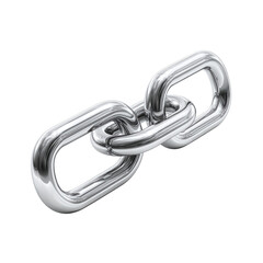 Obraz premium Shiny Metal Chain Links on Transparent Background