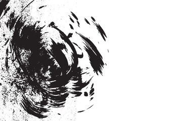 Abstract Black Ink Splash and Brush Stroke Background