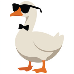 Fototapeta premium Funny goose character with trendy typography text for playful sticker designs