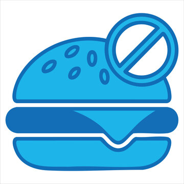 Prohibited junk food symbol for healthy lifestyle and diet designs