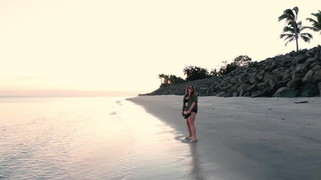 Beach woman on vacation panama beach