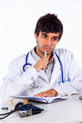 frendly young doctor working