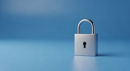 Naklejka premium Cyber Security Minimal padlock protection concept modern data privacy background
