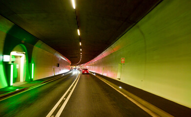 K&uuml;bliser Tunnel auf der Hauptstrasse 28 im Pr&auml;ttigau (Kanton Graub&uuml;nden, Schweiz) 
