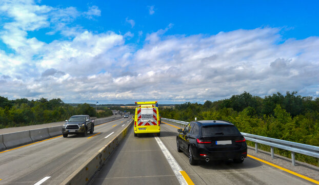 A7 bei Rothenburg ob der Tauber in Fahrtrichtung Norden vor Ausfahrt Bad Windsheim 