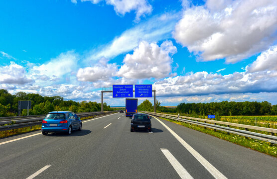A7 in Fahrtrichtung Norden bei  Kreuz Biebelried