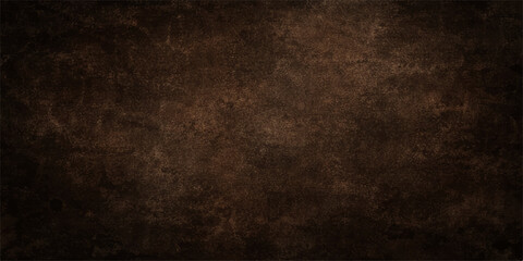 Dark grunge texture background featuring an aged vintage paper surface with a rough dirty wall pattern and ancient antique parchment design in dark brown and black