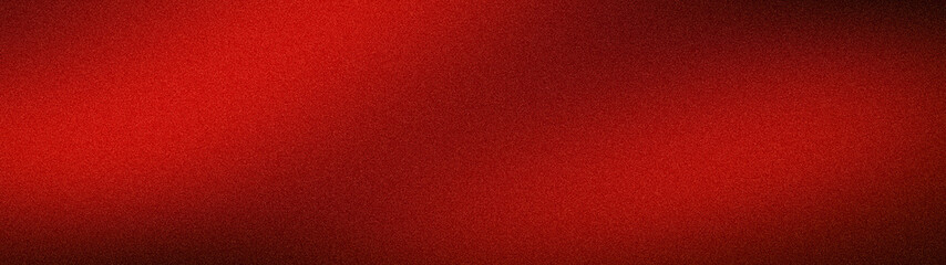 Fototapeta premium Dramatic wide abstract background with a heavy grainy texture, featuring a deep gradient of intense red, scarlet, and dark burgundy for a bold, moody aesthetic
