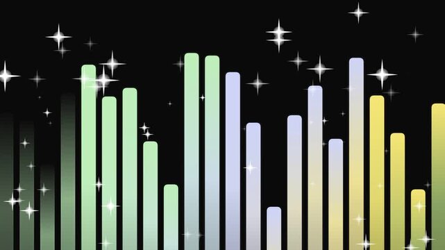 Animated Bar Graph with Sparkling Stars.