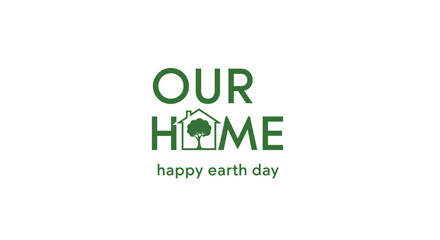 Fototapeta premium Earth Day icon with house and tree
