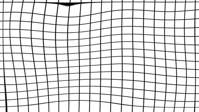 A close-up view of a black grid pattern on a mesh surface, illustrating a geometric texture from a direct viewpoint.