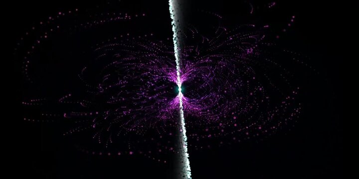 Vibrant Neutron Star Pulsar Simulation animation of a cosmic explosion viewed from space