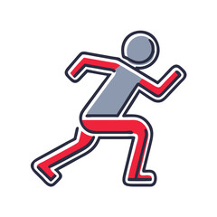 Cardio Aerobics Exercise Icon Representing Active Lifestyle and Employee Wellness Program for Fitness App.