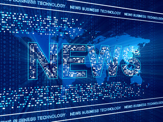 Fototapeta premium Digital news and media information concept background 