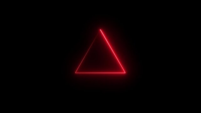 Simple neon triangle animation Triangle animation by cyan neon on black background.