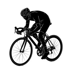 Obraz premium Cyclist riding a bicycle fast isolated on transparent background.