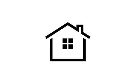 Fototapeta premium Simple House Icon Represents Home, Real Estate, Housing, And Residential Imagery