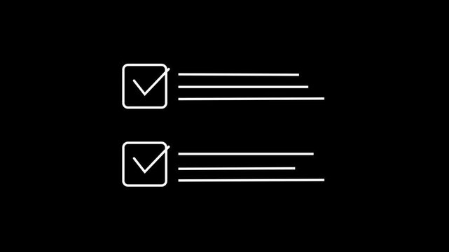 Minimalist design featuring two checkboxes with checkmarks on black background