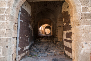 entrance gate of the upper town Monemvasia in Greece