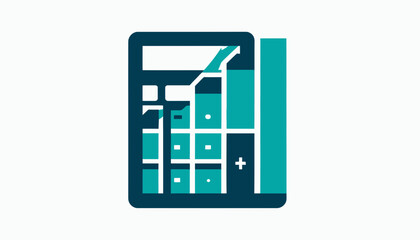 Stylized Finance Calculator Showing Progress Graphic for Business Accounting